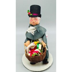 Annalee Doll Scrooge Christmas Day Basket of Presents Christmas Carol Doll 1988